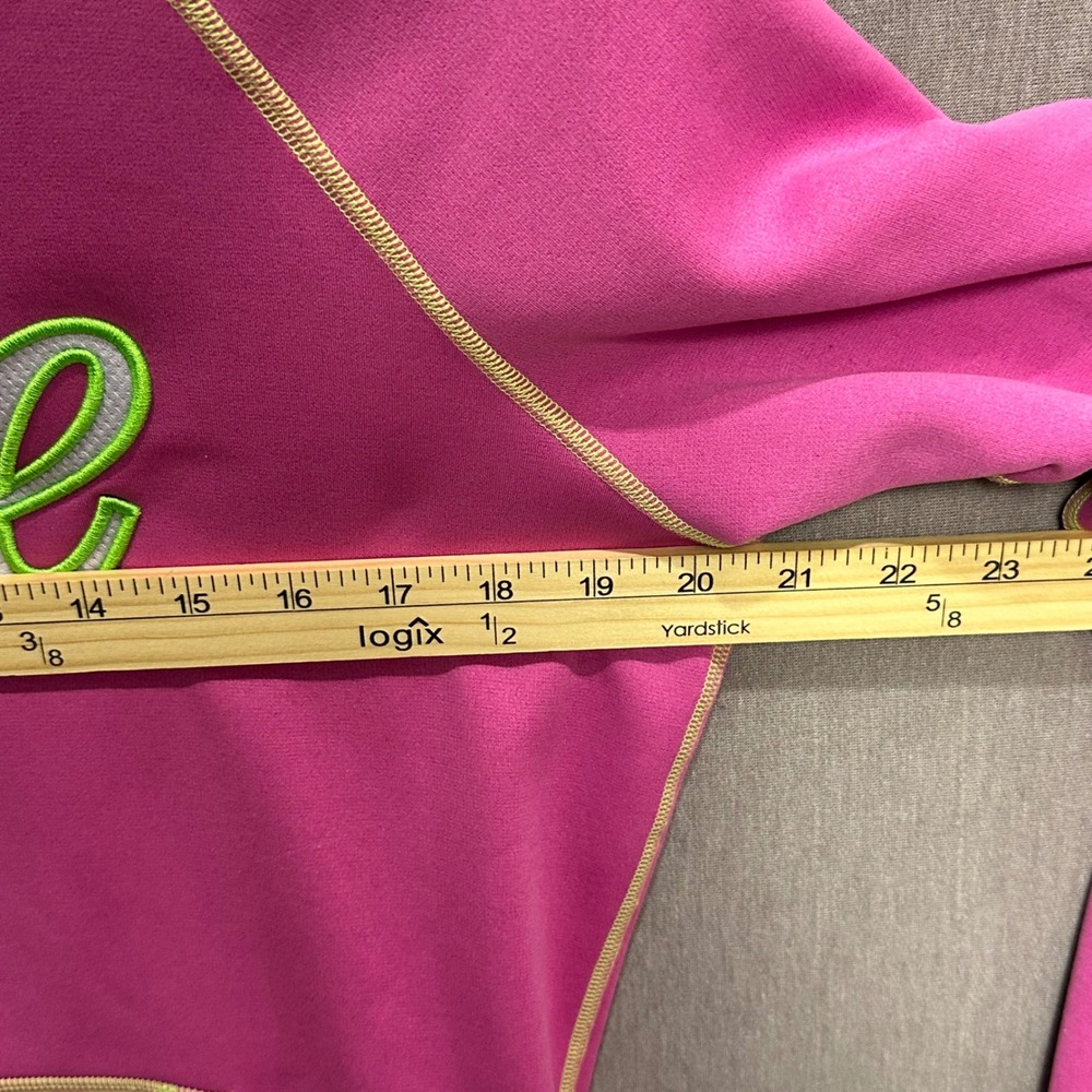 Nike Therma-Fit Script Pullover Hoodie Pink Neon Green Thumbholes‎ M - Picture 6 of 8